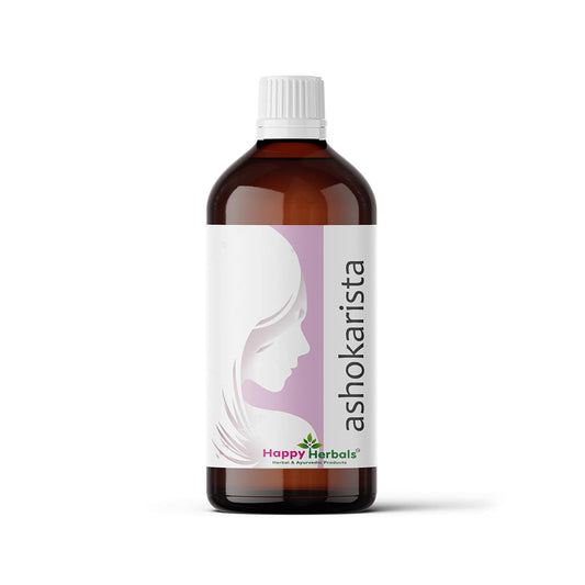 Ashokarista Tonic: Nurturing women's well-being with Happy Herbals' herbal expertise. Infused with extracts from the revered Ashoka tree, this tonic fosters hormonal equilibrium and menstrual health. Embrace nature's support for vitality and balance.