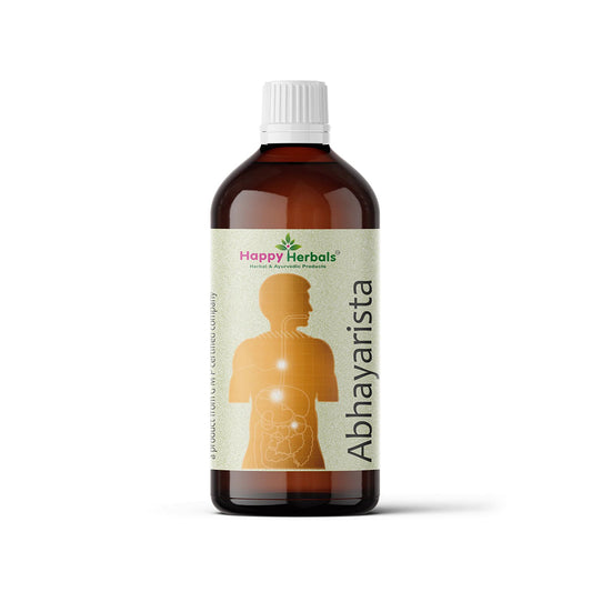 Abhayarista: Happy Herbals' digestive tonic. Made with natural herbs, it aids digestion. Trust in tradition for a healthier gut.