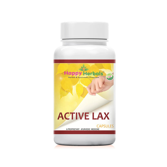 Active Lax Capsules: Happy Herbals' gentle digestive support. Blending natural ingredients, it promotes regularity and comfort. Embrace nature for a balanced gut.