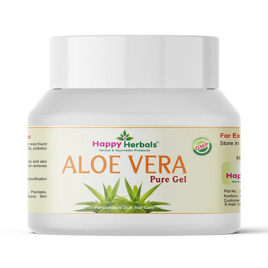 Aloe Vera Gel: Happy Herbals' skin savior. Pure and soothing, it hydrates and revitalizes. Embrace nature for radiant skin.