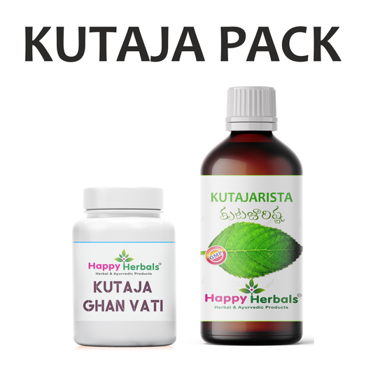 Support gastrointestinal health naturally with Happy Herbals' Kutaja Pack, an Ayurvedic solution meticulously formulated to promote digestive comfort and balance, offering relief from common digestive issues for a healthier gut.