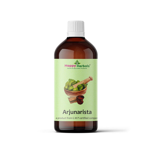 Arjunarishta: Happy Herbals' heart tonic. Crafted with traditional herbs, it supports cardiovascular health. Embrace nature for a healthier heart.