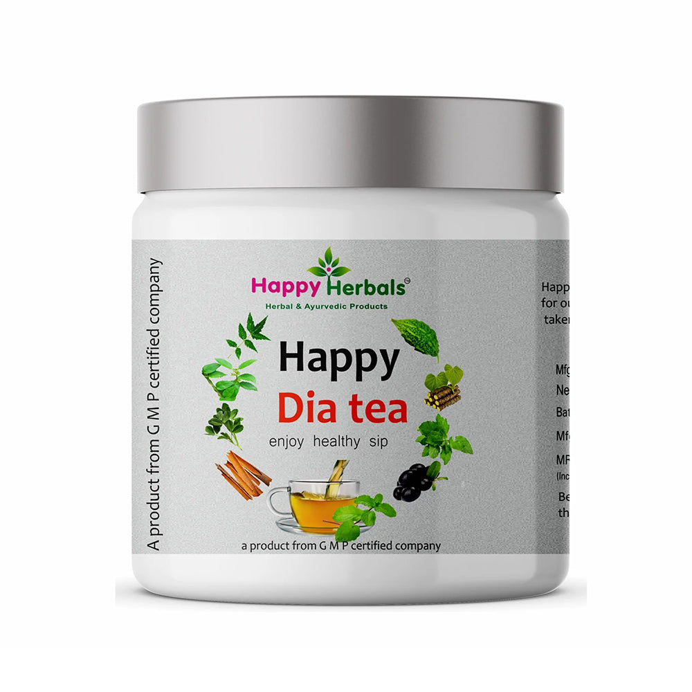 Happy Dia Tea: Happy Herbals' natural blend for blood sugar support. Crafted with selected herbs, this tea promotes balanced glucose levels. Embrace nature for a healthier you.