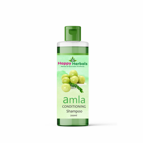 Amla Shampoo: Happy Herbals' haircare wonder. Enriched with pure amla extract, it strengthens and nourishes hair. Embrace nature for healthier locks.