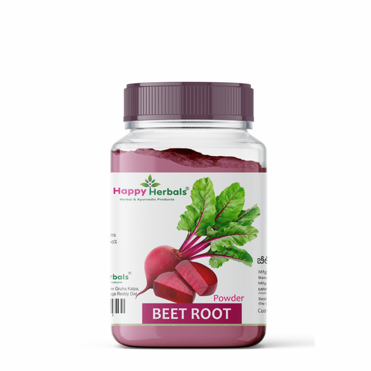 Beetroot Powder: Happy Herbals' natural health booster. Packed with nutrients, it supports overall wellness. Embrace nature for vitality