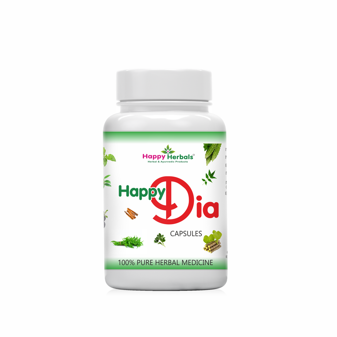 "Happy Dia Capsules: Happy Herbals' support for blood sugar management. Crafted with natural ingredients, these capsules help maintain healthy glucose levels. Embrace nature for balanced blood sugar."