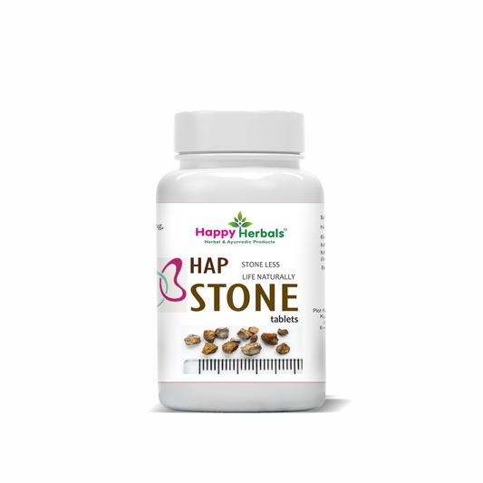 "Hap Stone Tablets: Happy Herbals' holistic approach to urinary health. Crafted with natural ingredients, these tablets support kidney function and urinary comfort. Embrace nature for a balanced system."