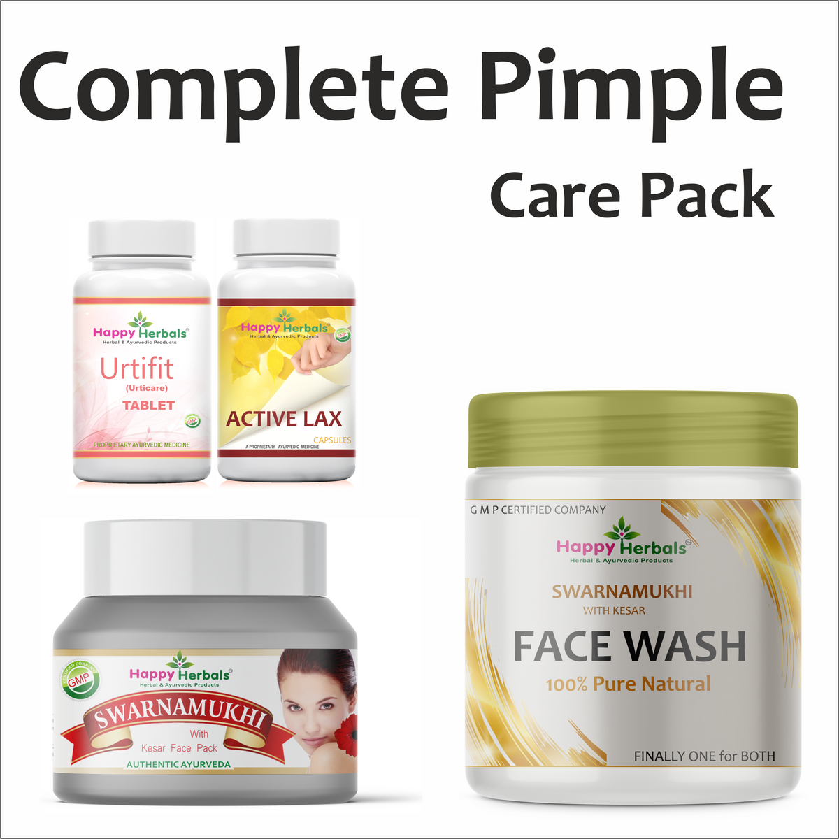 Combat pimples naturally with HappyHerbals' Pimple Care Pack. Crafted with potent Ayurvedic ingredients, this pack targets acne and promotes clear, healthy skin. Trust HappyHerbals for effective and gentle solutions to your skincare concerns.