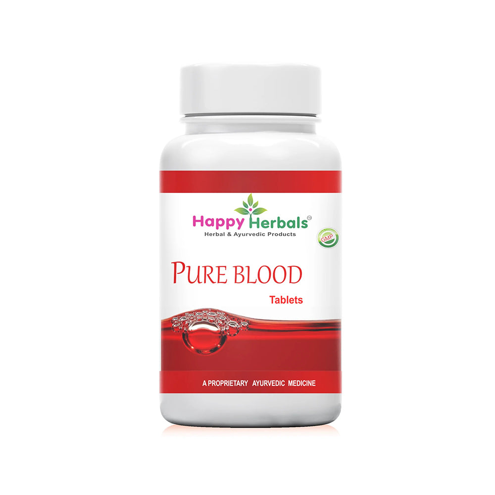 Happy Herbals' Pure Blood Capsules - Ayurvedic solution for blood purification. Enhance your well-being with this natural blood detoxifier.