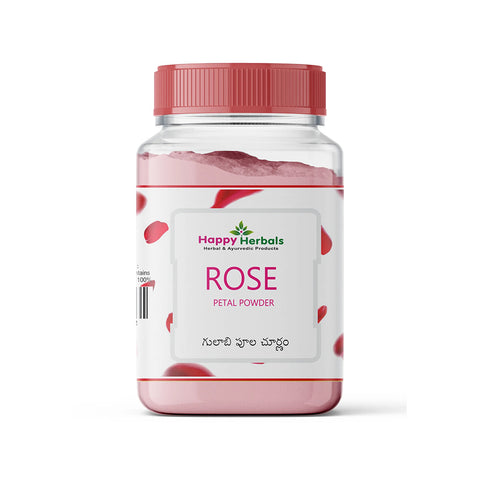 Happy Herbals' Rose Petal Powder - A natural beauty ingredient for hair and skin. Enhance your beauty routine with this versatile powder.