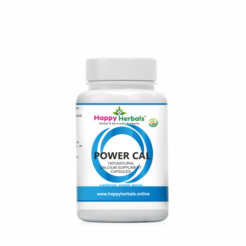 Experience vitality with HappyHerbals' Power Cal Capsules. Formulated with potent Ayurvedic ingredients, these capsules support bone health and overall well-being. Trust HappyHerbals for natural solutions to boost your vitality.